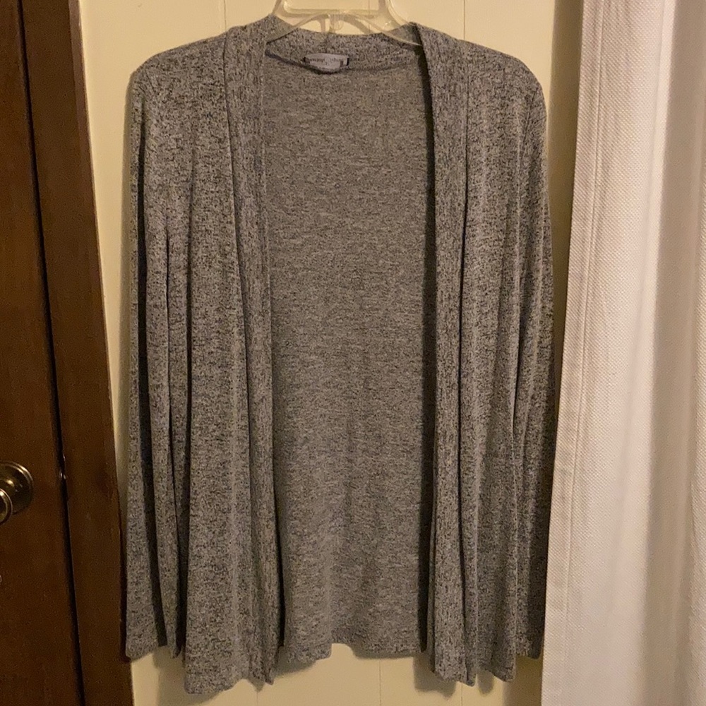 grey cardigan